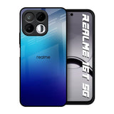 Blue Rhombus Pattern Realme 16T 5G Glass Back Cover Online