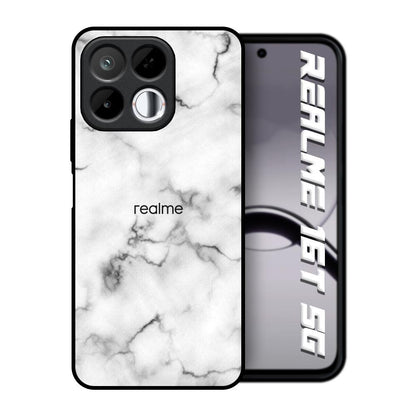 Satin White Marble Realme 16T 5G Glass Back Cover Online