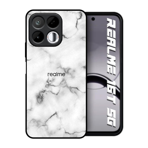 Satin White Marble Realme 16T 5G Glass Back Cover Online