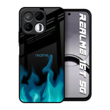 Teal Flames Realme 16T 5G Glass Back Cover Online