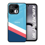 Pink & White Stripes Realme 16T 5G Glass Back Cover Online