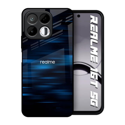 Blue Rough Abstract Realme 16T 5G Glass Back Cover Online