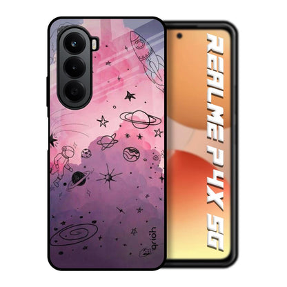 Space Doodles Realme P4x 5G Glass Back Cover Online