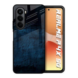 Dark Blue Grunge Realme P4x 5G Glass Back Cover Online
