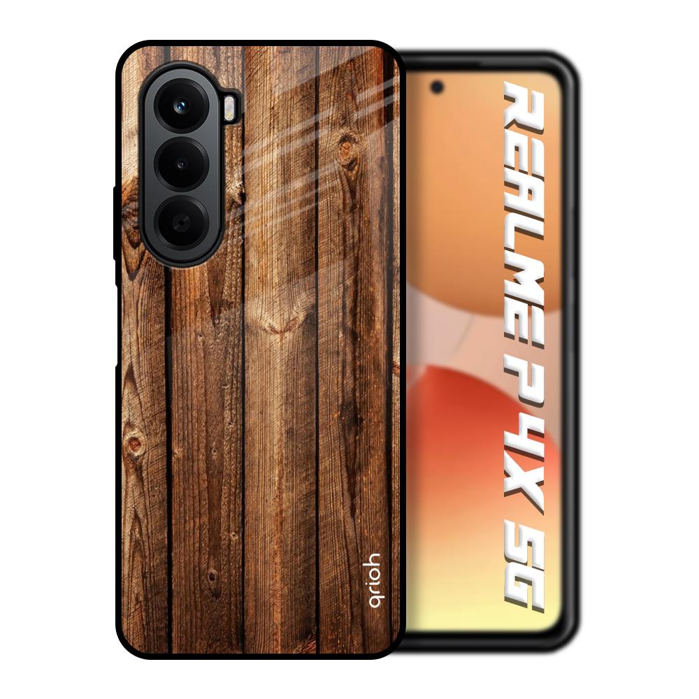 Timber Printed Realme P4x 5G Glass Back Cover Online