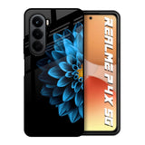 Half Blue Flower Realme P4x 5G Glass Back Cover Online