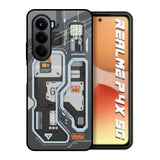 Retro Futuristic Realme P4x 5G Glass Back Cover Online