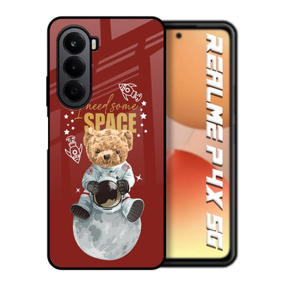 Astronaut Bear Realme P4x 5G Glass Back Cover Online