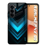 Vertical Blue Arrow Realme P4x 5G Glass Back Cover Online