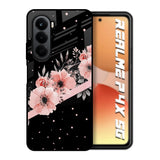 Floral Black Band Realme P4x 5G Glass Back Cover Online