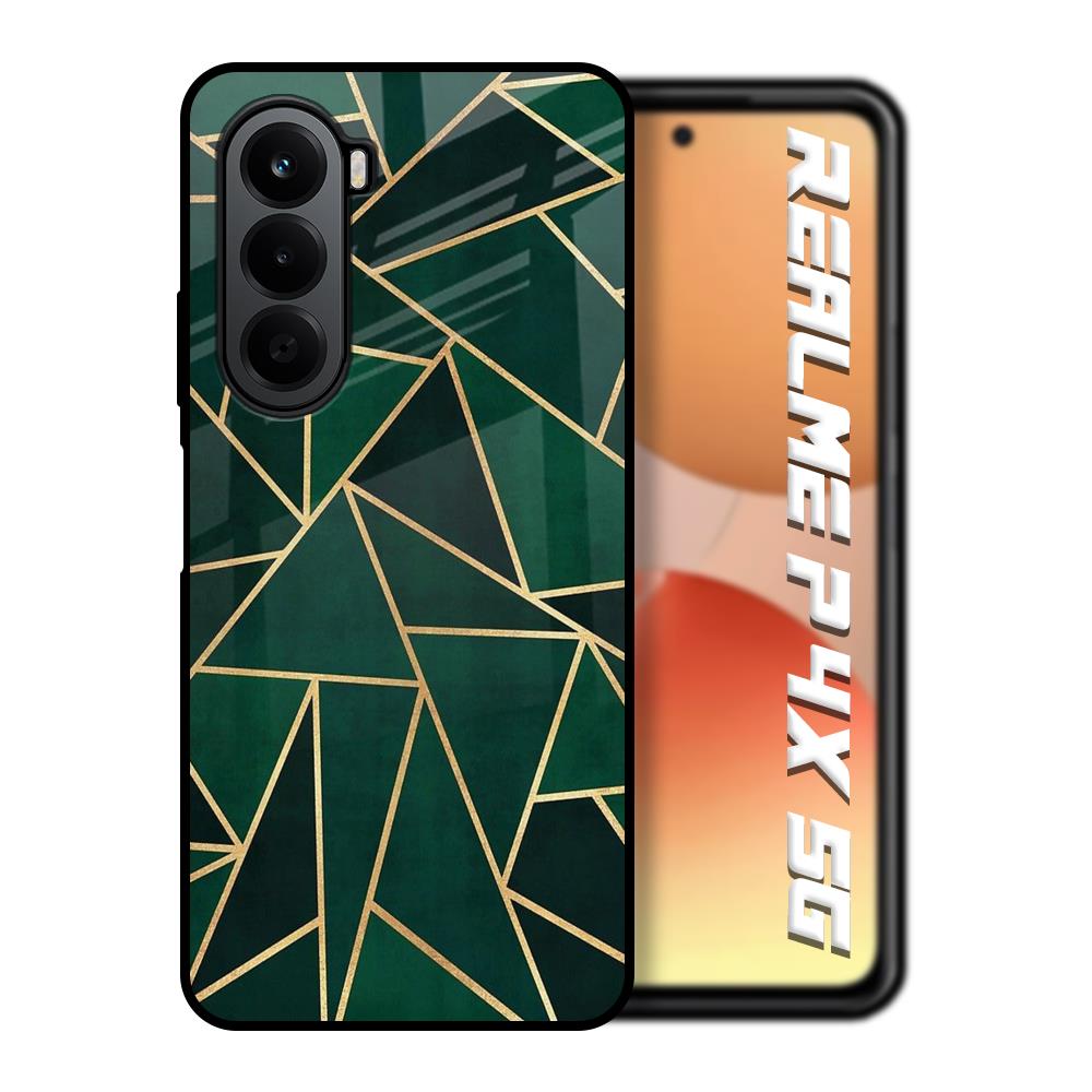 Abstract Green Realme P4x 5G Glass Back Cover Online