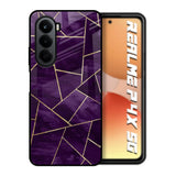 Geometric Purple Realme P4x 5G Glass Back Cover Online