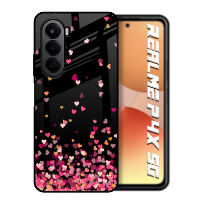 Heart Rain Fall Realme P4x 5G Glass Back Cover Online