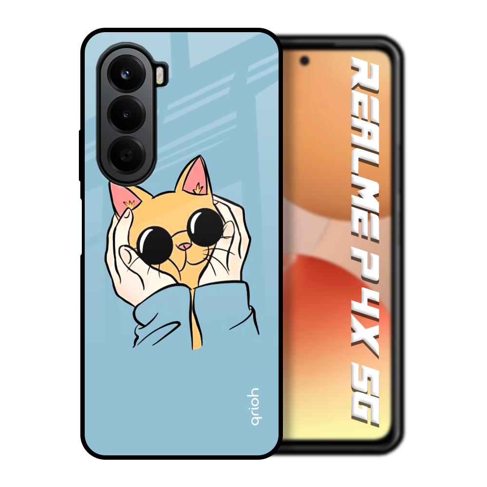 Adorable Cute Kitty Realme P4x 5G Glass Back Cover Online
