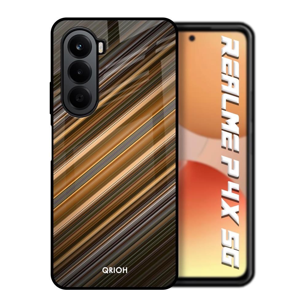 Diagonal Slash Pattern Realme P4x 5G Glass Back Cover Online