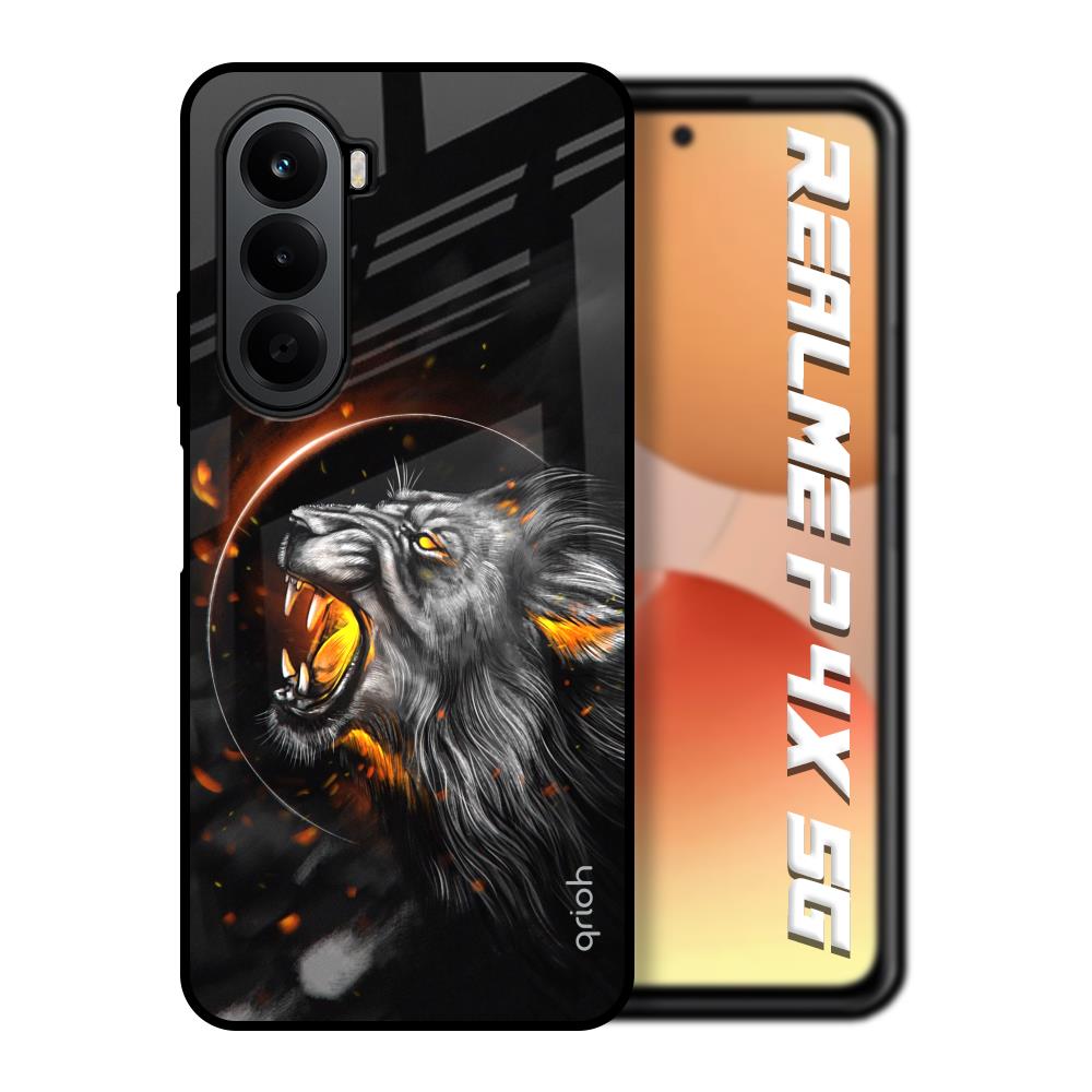 Aggressive Lion Realme P4x 5G Glass Back Cover Online