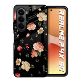Black Spring Floral Realme P4x 5G Glass Back Cover Online