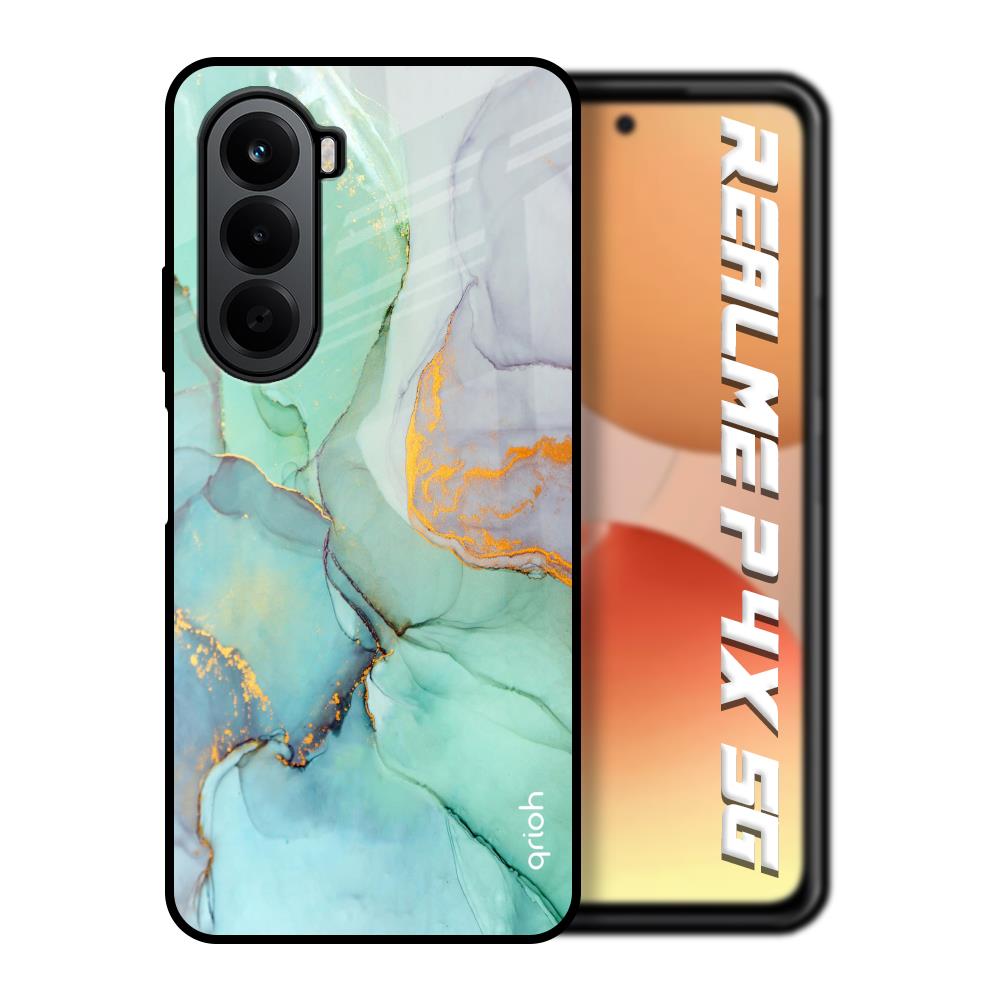 Green Marble Realme P4x 5G Glass Back Cover Online