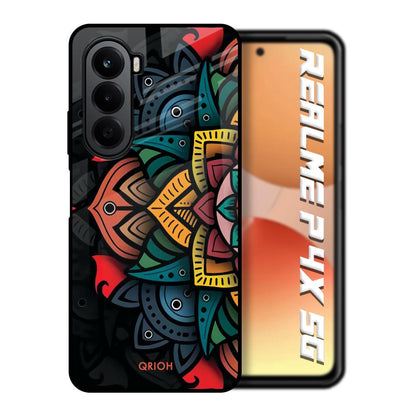 Retro Gorgeous Flower Realme P4x 5G Glass Back Cover Online