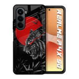 Red Moon Tiger Realme P4x 5G Glass Back Cover Online