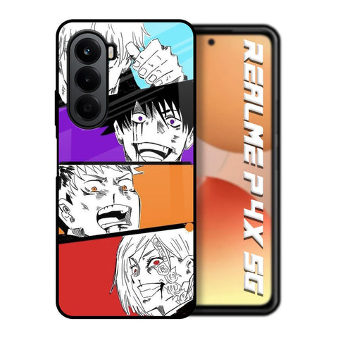 Anime Sketch Realme P4x 5G Glass Back Cover Online