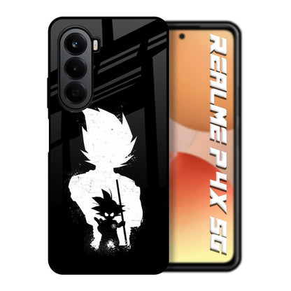 Monochrome Goku Realme P4x 5G Glass Back Cover Online