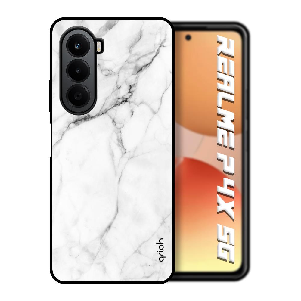 Modern White Marble Realme P4x 5G Glass Back Cover Online