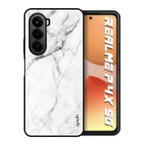 Modern White Marble Realme P4x 5G Glass Back Cover Online