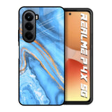 Vibrant Blue Marble Realme P4x 5G Glass Back Cover Online