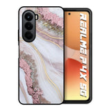 Pink & Gold Gllitter Marble Realme P4x 5G Glass Back Cover Online