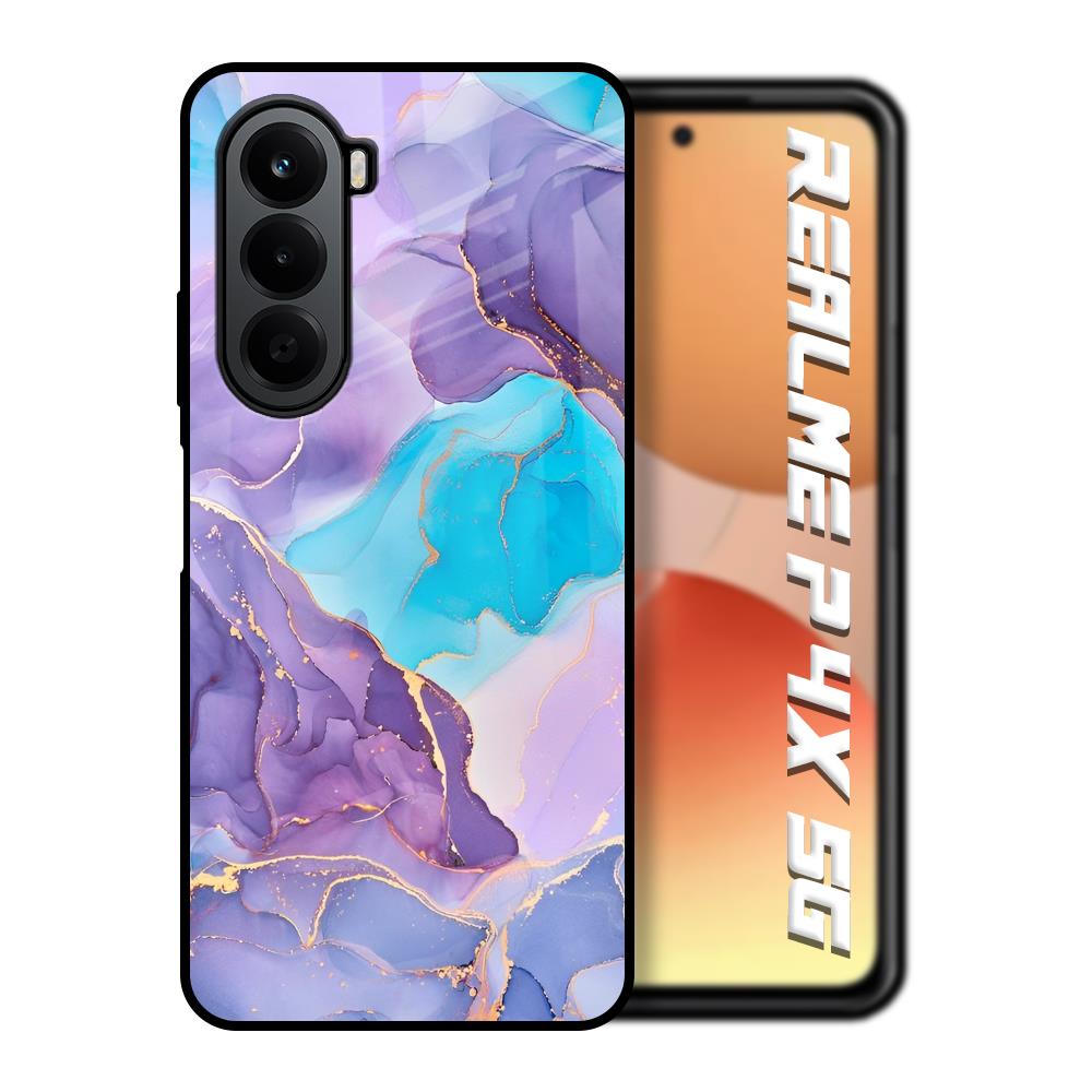 Alcohol ink Marble Realme P4x 5G Glass Back Cover Online