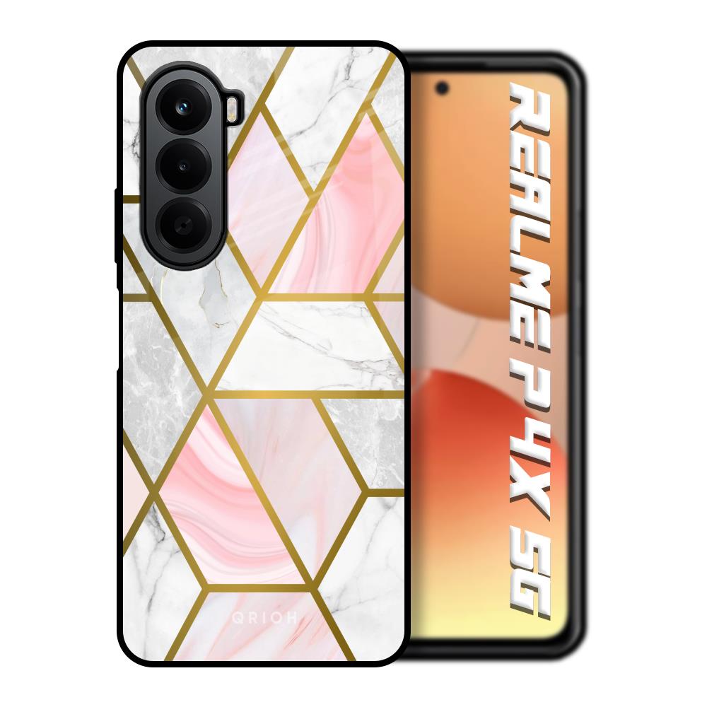 Geometrical Marble Realme P4x 5G Glass Back Cover Online