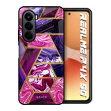 Electroplated Geometric Marble Realme P4x 5G Glass Back Cover Online