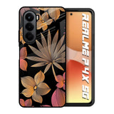 Lines Pattern Flowers Realme P4x 5G Glass Back Cover Online