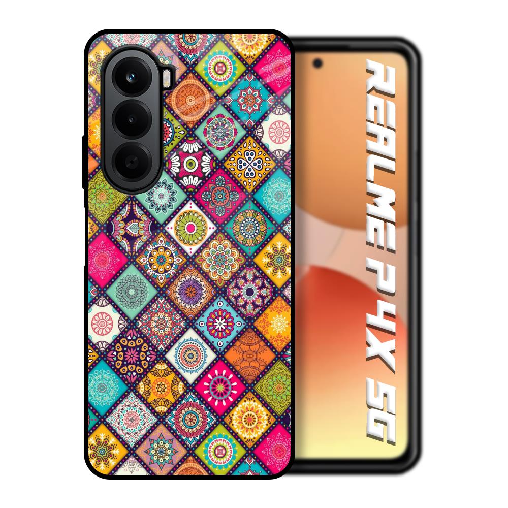 Multicolor Mandala Realme P4x 5G Glass Back Cover Online
