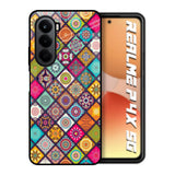 Multicolor Mandala Realme P4x 5G Glass Back Cover Online
