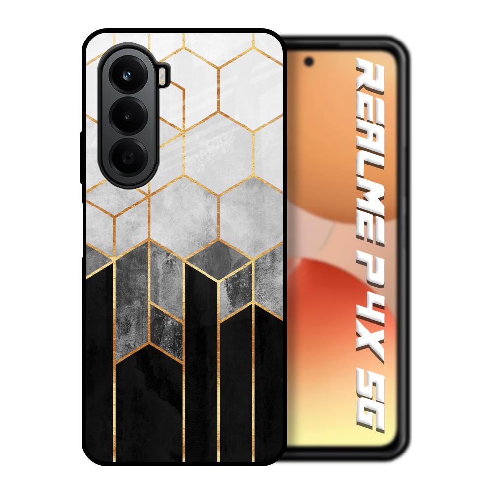 Tricolor Pattern Realme P4x 5G Glass Back Cover Online
