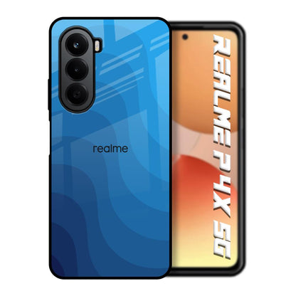 Blue Wave Abstract Realme P4x 5G Glass Back Cover Online