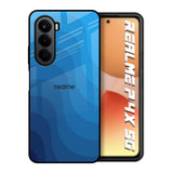 Blue Wave Abstract Realme P4x 5G Glass Back Cover Online