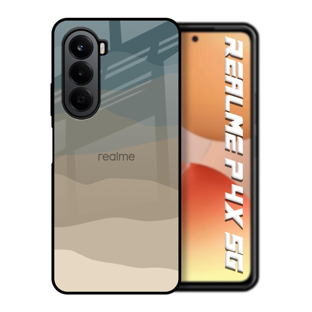 Abstract Mountain Pattern Realme P4x 5G Glass Back Cover Online