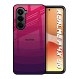 Wavy Pink Pattern Realme P4x 5G Glass Back Cover Online