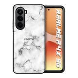 Satin White Marble Realme P4x 5G Glass Back Cover Online
