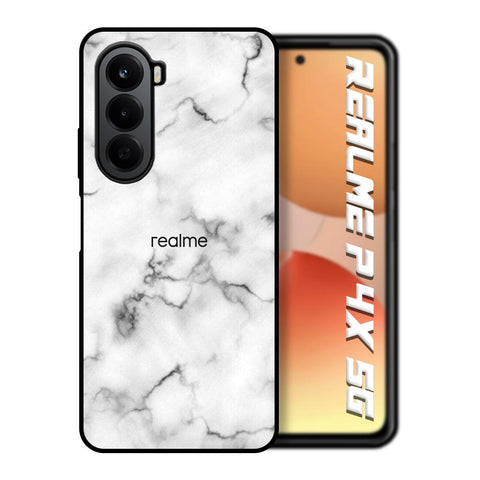 Satin White Marble Realme P4x 5G Glass Back Cover Online