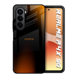Orange Black Fusion Realme P4x 5G Glass Back Cover Online