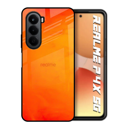 Tangy Orange Realme P4x 5G Glass Back Cover Online