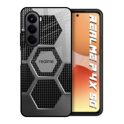 Hexagon Style Realme P4x 5G Glass Back Cover Online