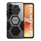 Hexagon Style Realme P4x 5G Glass Back Cover Online
