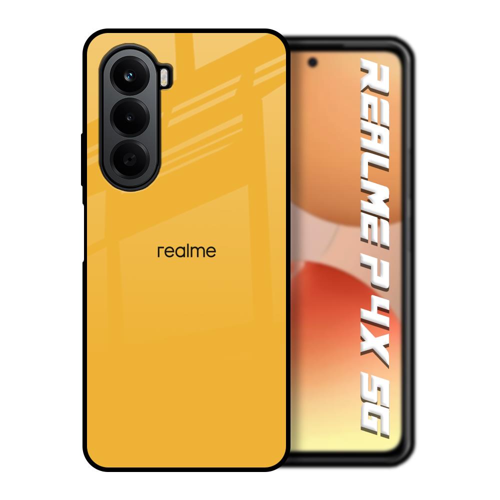Fluorescent Yellow Realme P4x 5G Glass Back Cover Online