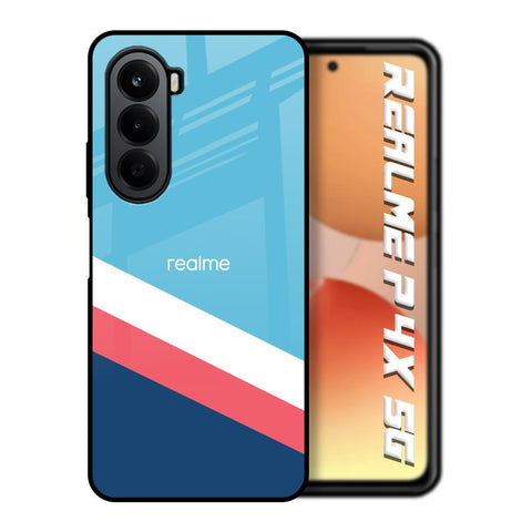 Pink & White Stripes Realme P4x 5G Glass Back Cover Online