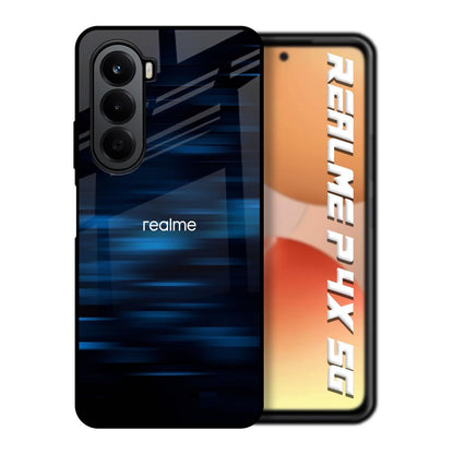 Blue Rough Abstract Realme P4x 5G Glass Back Cover Online